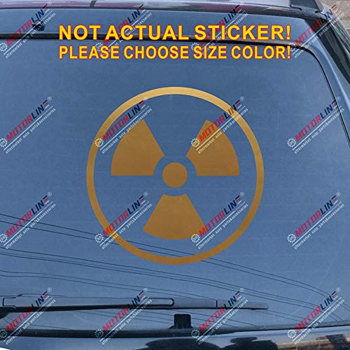 3S MOTORLINE Pick Size Color Radioactive Symbol Radiation Decal Sticker Car Vinyl die Cut (Gold, 10'' (25.4cm))