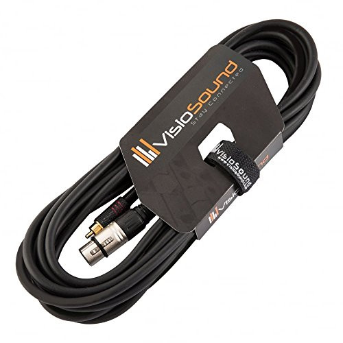 VisioSound Female XLR to Single RCA Gold Phono Plug Audio Lead/Signal/Patch Cable 20 Feet
