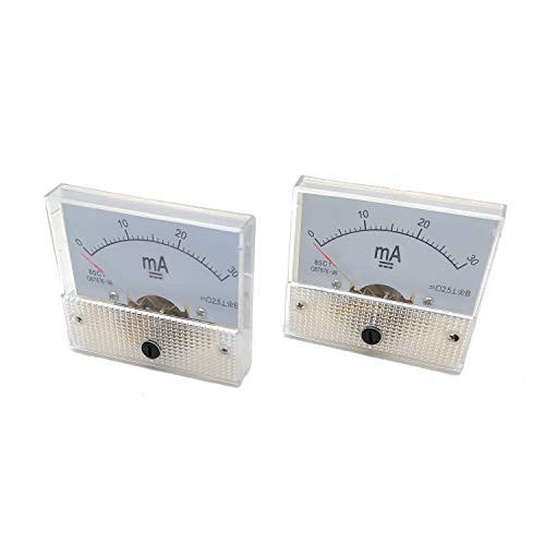 Ammeter Module Addlike Fine Tuning DC 0-30ma Current Analog Panel Meter Ammeter Tester 2.5x2.2x2.2 inch(LxWxH) Pack of 2