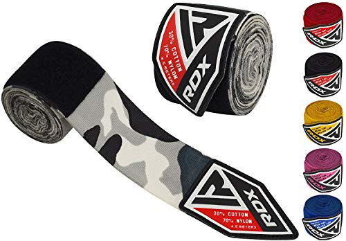 RDX Boxing Hand Wraps Elasticated MMA Inner Gloves Fist Protector 4.5 meter Bandages Mitts, , Gray