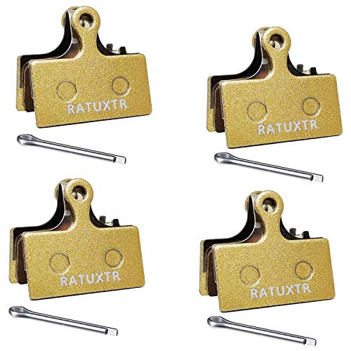 RATUXTR Bicycle Disc Brake Pads, Sintered Metal Bike Brake Pads for Shimano Deore SLX XT XTR M785 M9000 Br-M8000 M7000 M6000 M675 M615, 4Pairs