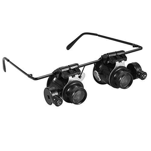 Eye Magnifying Glass, Portable Eye Glasses 20x Magnifying Magnifier Jeweler Tool Jeweler Watch Clear Repair Magnifier Watch Repair LED Light Lens Loupe for jeweler watchmaker coin