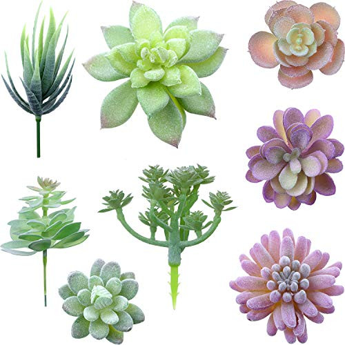 8 Pieces Large Artificial Succulents Plants, Unpotted Realistic Plants Fake Textured Succulent Picks for Indoor Outdoor Floral Arrangement Home Decor and DIY Landscape Decorations (Flocked Surface) 8 Pieces Large Artificial Succulents Plants, Unpotted Realistic Plants Fake Textured Succulent Picks for Indoor Outdoor Floral Arrangement Home Decor and DIY Landscape Decorations (Flocked Surface)