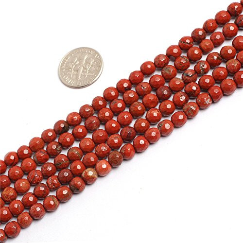 SHG Store Natural Faceted Red Jasper Gemstone Loose Beads Strand 15 Inch Beads for Jewelry Making (6mm Faceted) SHG Store Natural Faceted Red Jasper Gemstone Loose Beads Strand 15 Inch Beads for Jewelry Making (6mm Faceted)