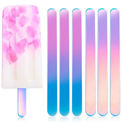 Acrylic Cakesicle Popsicle Sticks Reusable Mirror Ice Cream Sticks Laser Popsicle Stick Mini Craft Ice Pop Sticks for Family Home Festival Party DIY Creamsicle Candy (80, 2.8 Inch)