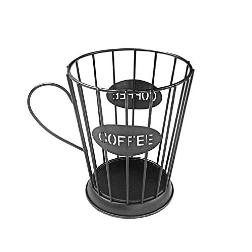 Coffee Pod Holder and Organizer Mug,Cup Keeper Coffee  and  Espresso Pod Holder, Coffee Mug Storage Basket for Counter Coffee Bar (Black, A)