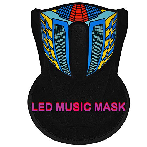 LED Music Mask, Light Up Mask,Sound Activated Mask for Dancing,Riding,Skating,Party and Any Festival (robot)
