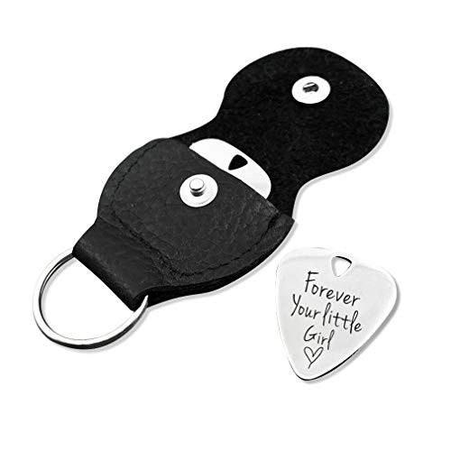 Forever Your Little Girl Guitar Pick Custom Guitar Pick Stainless Steel Guitar Pick Father's Day Gift Muscian Gift for Muical Lover (Silver Little girl)