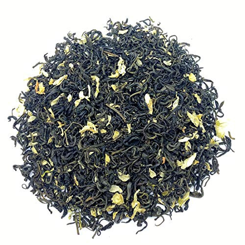 USDA Organic Jasmine Green Tea Loose Leaf - Best Tradition Chinese Jasmine Green Tea Leaves Caffeinated Health Benefits Scented Blend with Jasmine Flowers Blossom Good for You 4.23oz/120g (4.23)
