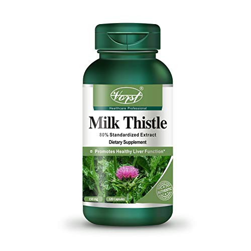 Vorst Milk Thistle 150mg 120 Capsules 80percent Silymarin Extract Liver Health and Detoxification Liver Support Gallbladder Liver Detox Natural Cleanse Supplement Cardo de Leche