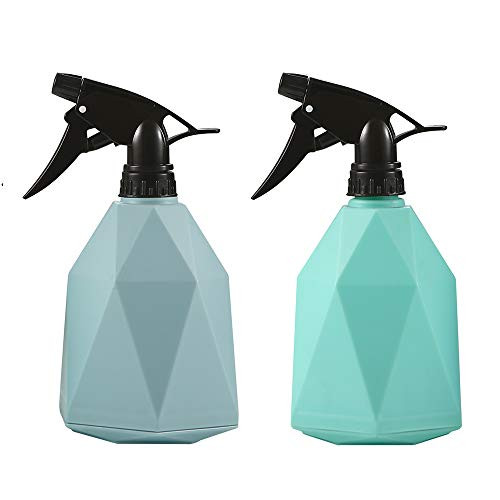 OYATON Empty Plastic Spray Bottle for Cleaning Solutions and Watering Gardening Plants, Durable 3 Modes (Mist  and  Stream  and  Off) Trigger Sprayer Refillable Water Spray Bottle, 2 Pcs, 20oz