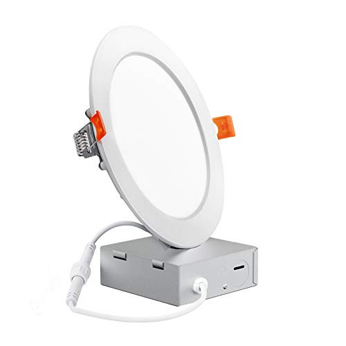 Freelicht 1 Pack 6 Inch Ultra-Thin LED Recessed Ceiling Light with Junction Box, 12W Eqv 110W, 5000K Daylight Dimmable Can-Killer Downlight, 850LM High Brightness - ETL and Energy Star Freelicht 1 Pack 6 Inch Ultra-Thin LED Recessed Ceiling Light with Junction Box, 12W Eqv 110W, 5000K Daylight Dimmable Can-Killer Downlight, 850LM High Brightness - ETL and Energy Star
