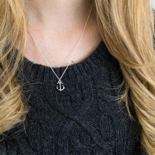 Tgirls Fashion Chain Necklace Ship Boat Anchor Pendant Necklaces Jewelry for Women and Girls (Silver)