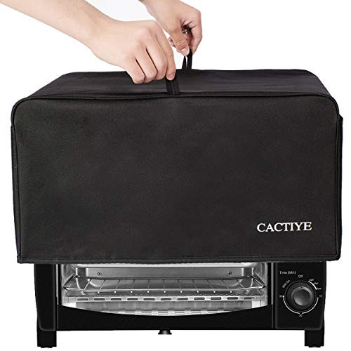 CACTIYE Toaster Oven Dust Cover with Accessory Pockets Compatible with Hamilton Beach 6 Slice of Toaster Oven (BLACK)