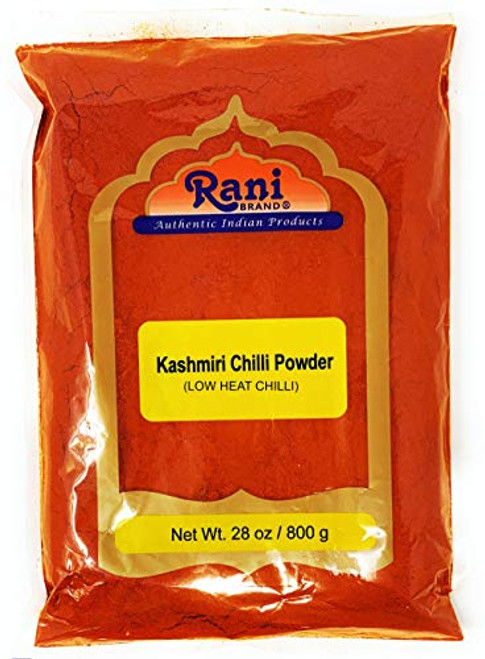 Rani Kashmiri Chilli Powder (Deggi Mirch, Low Heat) Ground Indian Spice 28oz (800g) ~ All Natural, Salt-Free Vegan No Colors Gluten Friendly NON-GMO Indian Origin Rani Kashmiri Chilli Powder (Deggi Mirch, Low Heat) Ground Indian Spice 28oz (800g) ~ All Natural, Salt-Free Vegan No Colors Gluten Friendly NON-GMO Indian Origin