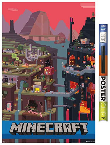 Trends International Minecraft - Cube Wall Poster, 22.375 inch x 34 inch, Poster  and  Clip Bundle