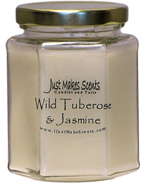 Just Makes Scents Wild Tuberose  and  Jasmine Scented Blended Soy Candle (8 oz)