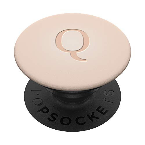 Monogram Initial Letter Q Pastel Light Beige Tan Ombre Color PopSockets Grip and Stand for Phones and Tablets