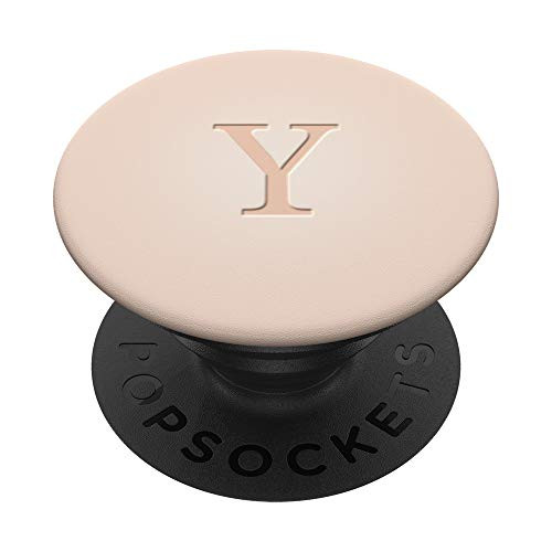 Monogram Initial Letter Y Pastel Light Beige Tan Ombre Color PopSockets Grip and Stand for Phones and Tablets
