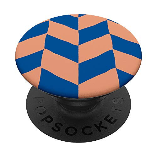 Chevron Pattern Blue  and  Light Beige Coral AEW550 PopSockets PopGrip: Swappable Grip for Phones  and  Tablets