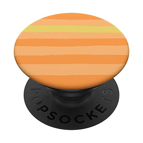 Modern Stripe Pattern Orange Beige  and  Yellow AEW638 PopSockets PopGrip: Swappable Grip for Phones  and  Tablets