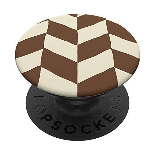 Chevron Pattern Brown Beige  and  Cream AEW571 PopSockets PopGrip: Swappable Grip for Phones  and  Tablets