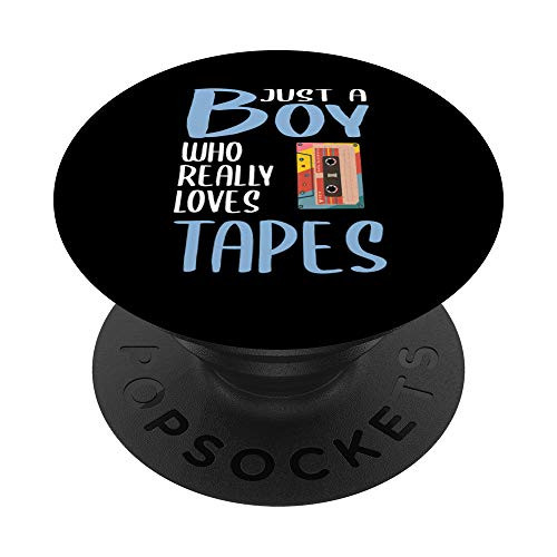 Mens Gift Just A Boy Who Really Loves Tapes PopSockets PopGrip: Swappable Grip for Phones  and  Tablets