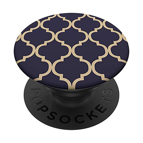 Arabesque Pattern Dark Purple Gray  and  Pastel Beige AEW321 PopSockets PopGrip: Swappable Grip for Phones  and  Tablets