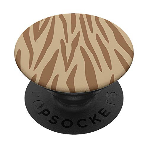Zebra Print Animal Beige Gray Cream  and  Brown AEW386 PopSockets PopGrip: Swappable Grip for Phones  and  Tablets