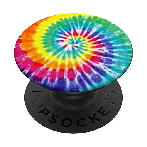 Tie Dye Spiral Rainbow PopSockets Grip and Stand for Phones and Tablets