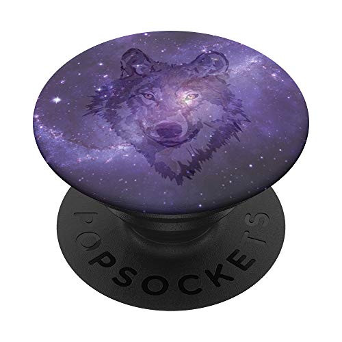 Wolf Galaxy Stars Nebula PopSockets PopGrip: Swappable Grip for Phones  and  Tablets