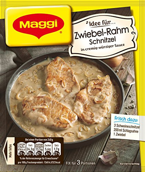 Maggi Fix Zwiebel Rahm Schnitzel - Onion Cream Schnitzel 35g (Pack of 4)
