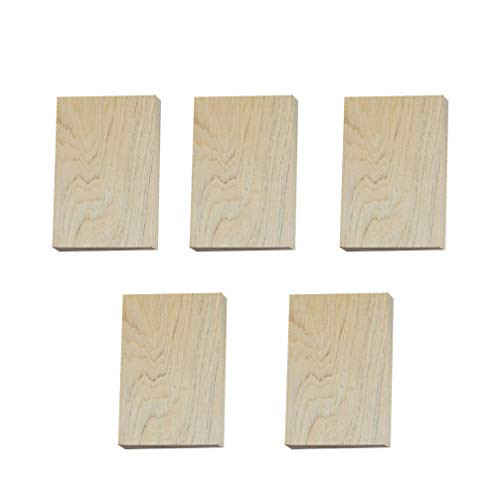 SUPVOX 5pcs Wood Blocks Rectangle Wooden Cutting Cutout DIY Puzzle Making Carving Handwork Art Crafts Projects Model Material Decor