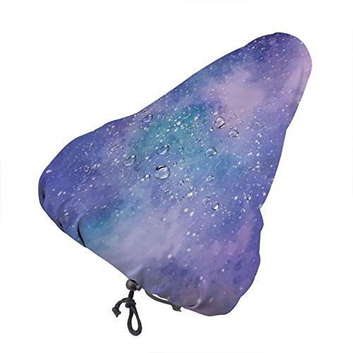 Space with Many Stars Space with Many Stars Starry Sky Watercolor Hipster Galaxy Bike Seat Cover Gel Bicycle Saddle Waterproof Padded Cushion with Water and Sun Resistant Cover