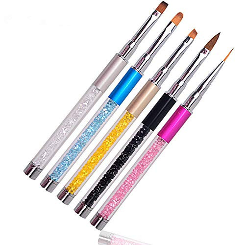 5 Pieces 3D Nail Art Brushes Set, Gel Nail Art Design Pen Painting Tools with Nail Extension Gel Brush, Builder Gel Brush, Nail Art Liner Brush and Nail Dotting Pen for Salon at Home DIY Manicure 5 Pieces 3D Nail Art Brushes Set, Gel Nail Art Design Pen Painting Tools with Nail Extension Gel Brush, Builder Gel Brush, Nail Art Liner Brush and Nail Dotting Pen for Salon at Home DIY Manicure
