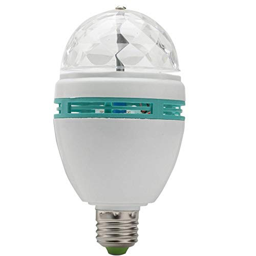 3W E27 RGB Crystal Ball Rotating LED Stage Light Bulb for Club DJ Disco Party   Shironi