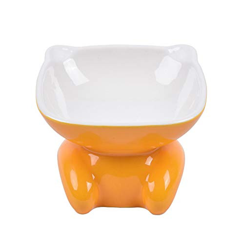 Ceramic Cat Bowl,Raised Cat Food Bowls Anti Vomiting,Tilted Elevated Cat Bowl,Pet Food Bowl for Flat-Faced Cats,Small Dogs,Protect Pet's Spine,Dishwasher Safe (Orange) Ceramic Cat Bowl,Raised Cat Food Bowls Anti Vomiting,Tilted Elevated Cat Bowl,Pet Food Bowl for Flat-Faced Cats,Small Dogs,Protect Pet's Spine,Dishwasher Safe (Orange)