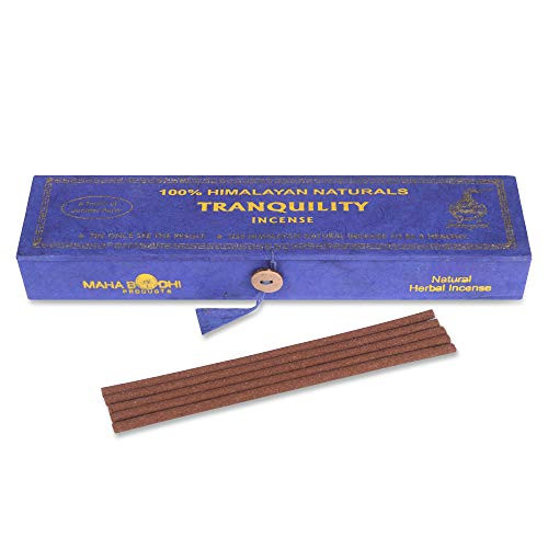Premium Hand Dipped Incense Sticks for Relaxation, Stress Relief, Meditation, Yoga, Purification ~ Made with Natural Himalayan Herbal ~ Comes in Handmade Lokta Paper Box with Free Burner (Tranquility)