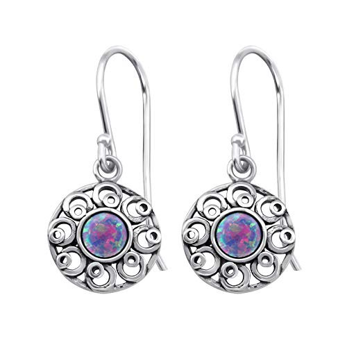 AUBE JEWELRY Hypoallergenic 925 Sterling Silver Celtic Knot Multi Lavender Opal Earrings, Dangle Earrings for Women