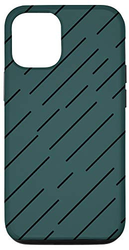 iPhone 12/12 Pro Dark Slate Gray Color Line Pattern Phone Cover Case