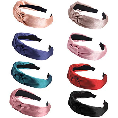 Ondder 8 Pack Knotted Headbands Top Knot Hair Bands for Women's Hair Thick Turban Headbands Solid Color Headband Assorted Fashion Headband Cross Knot Hairbands Non Slip Women Headbands for Women GirlsDiademas para Mujer Ondder 8 Pack Knotted Headbands Top Knot Hair Bands for Women's Hair Thick Turban Headbands Solid Color Headband Assorted Fashion Headband Cross Knot Hairbands Non Slip Women Headbands for Women GirlsDiademas para Mujer