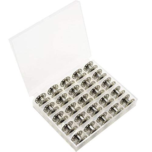 25 Pcs Plastic Sewing Machine Bobbins with Case and Measuring Tape for Brother Singer Babylock Janome Kenmore 002 25 Pcs Plastic Sewing Machine Bobbins with Case and Measuring Tape for Brother Singer Babylock Janome Kenmore 002
