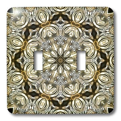 3dRose LLC lsp_41965_2 Rich Jewelry Elegant Special Gold Flower Plate Mandala, Double Toggle Switch