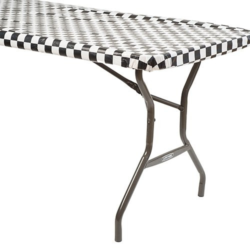 Creative Converting Black Check Stay Put Table Cover