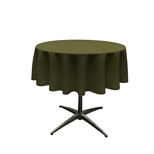 LA Linen Tablcloth Polyester Poplin Tablecloth 58-Inch Round, Olive