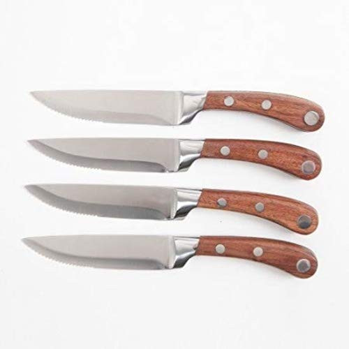 Steak Knife Set By Oster Stainless Steel 4 piece knife set rosewood handle, Jumbo size
