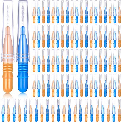 100 Pieces Interdental Brush Toothpick Dental Tooth Flossing Head Oral Dental Hygiene Interdental Brush Dental Flosser Toothpick Cleaners Tooth Cleaning Tool (Orange and Blue) 100 Pieces Interdental Brush Toothpick Dental Tooth Flossing Head Oral Dental Hygiene Interdental Brush Dental Flosser Toothpick Cleaners Tooth Cleaning Tool (Orange and Blue)