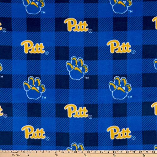 Sykel Enterprises NCAA Pittsburgh Panthers Buffalo Plaid Fleece, Blue/Yellow/Navy Yard