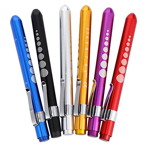 TOYANDONA 6pcs Pen Flashlights LED Mini Penlights Inspection Beam Penlights LED Flashilight Mini Waterproof Flashlight with Clip for Nurse Doctor Random Color