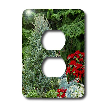 3dRose LLC lsp_8432_6 Christmas Tree Poinsettia 2 Plug Outlet Cover